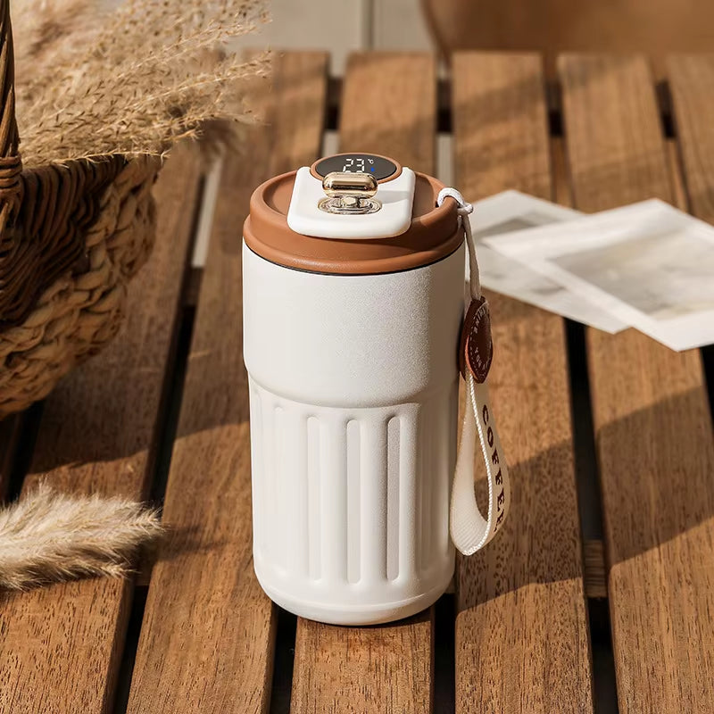 450Ml Thermos Bottle Smart Display Temperature 316 Stainless Steel Vacuum Cup Office Coffee Cup Business Portable Thermal Mug